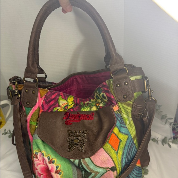 Desigual Women Handbag Boho Multicolor Canva Print Fashion - Picture 4 of 10